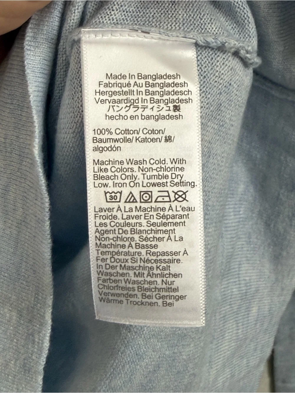 NWT J.Crew Teddie 100% Cotton Crewneck Sweater Light Blue Size Small SP26